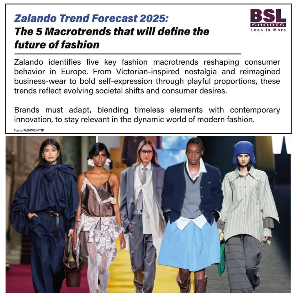 Zalando unveils top fashion trends blending nostalgia, boldness, and modernity for a dynamic future.#LessisMore#BSLshorts#ZalandoTrends #FashionInnovation #BoldStyle #FashionMacrotrends#Bharat #India #BSLA #